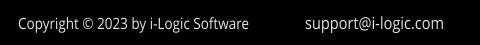 Copyright © 2023 by i-Logic Software support@i-logic.com